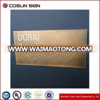 hotel dubai frosted metal Door Sign