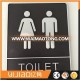 Stainless steel and acrylic restroom sign plate with braille