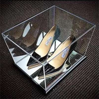 Custom women wear clear acrylic shoe boxes solid PP shoe box