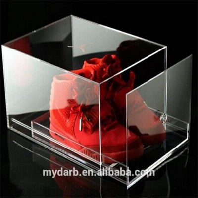 Sliding cube clear acrylic plastic shoe box