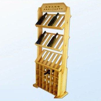 New Design Bottles Holder Wooden Wine Display Stand Rack