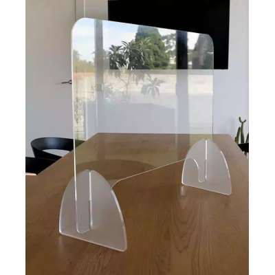 clear acrylic plexiglass nails table top protection screen shield sneeze guard